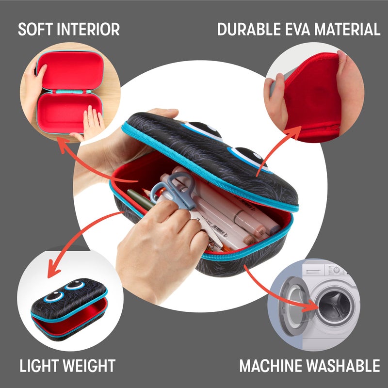 ZIPIT Beast Pencil Box for Boys, Large Capacity Fun Pencil Case for School, Stationery Organizer Box, Black - Image 3